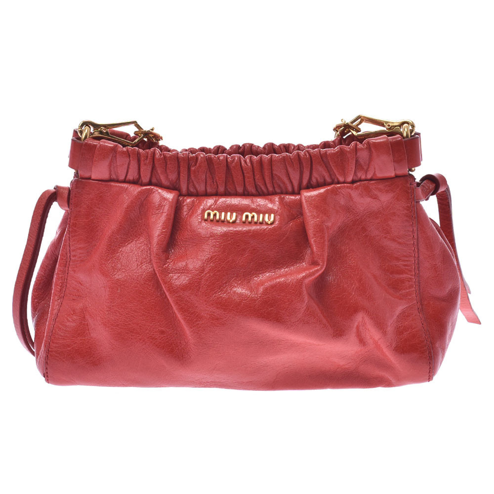 Miu Miu Vermilion Calfskin Shoulder Bag